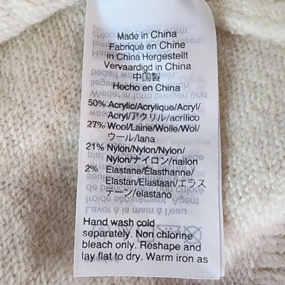 Madewell Bobble Dashwood Wool Blend Ivory V-neck Sweater In Coziest Yarn Womens - Picture 6 of 7